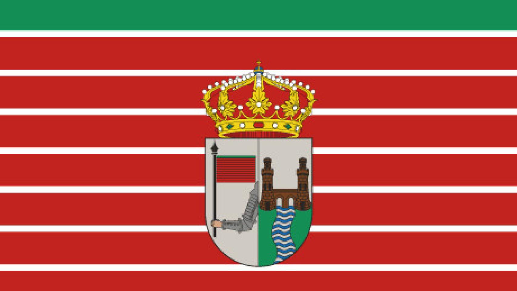 Bandera de Zamora con el escudo de la ciudad