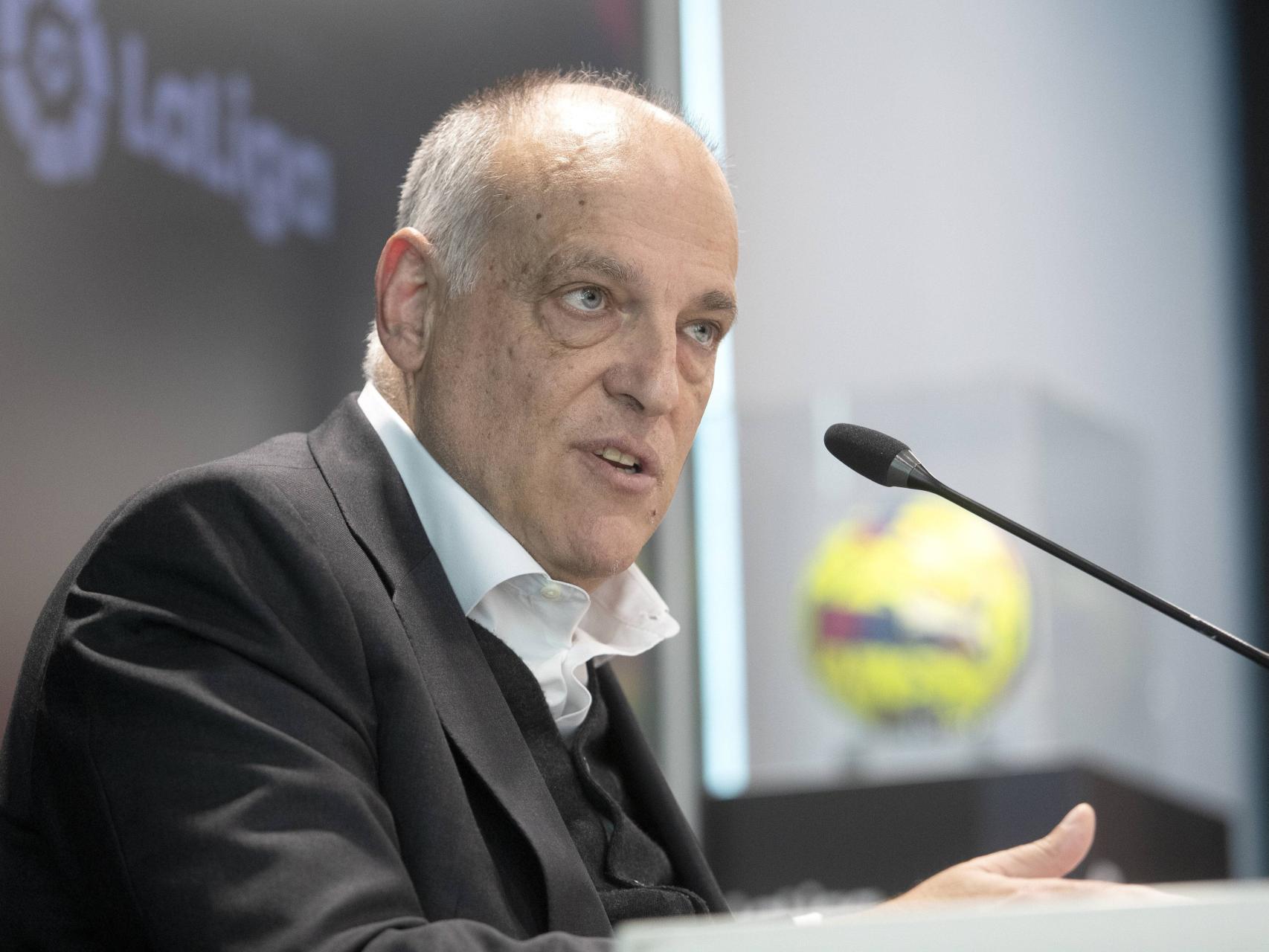 Javier Tebas, en rueda de prensa