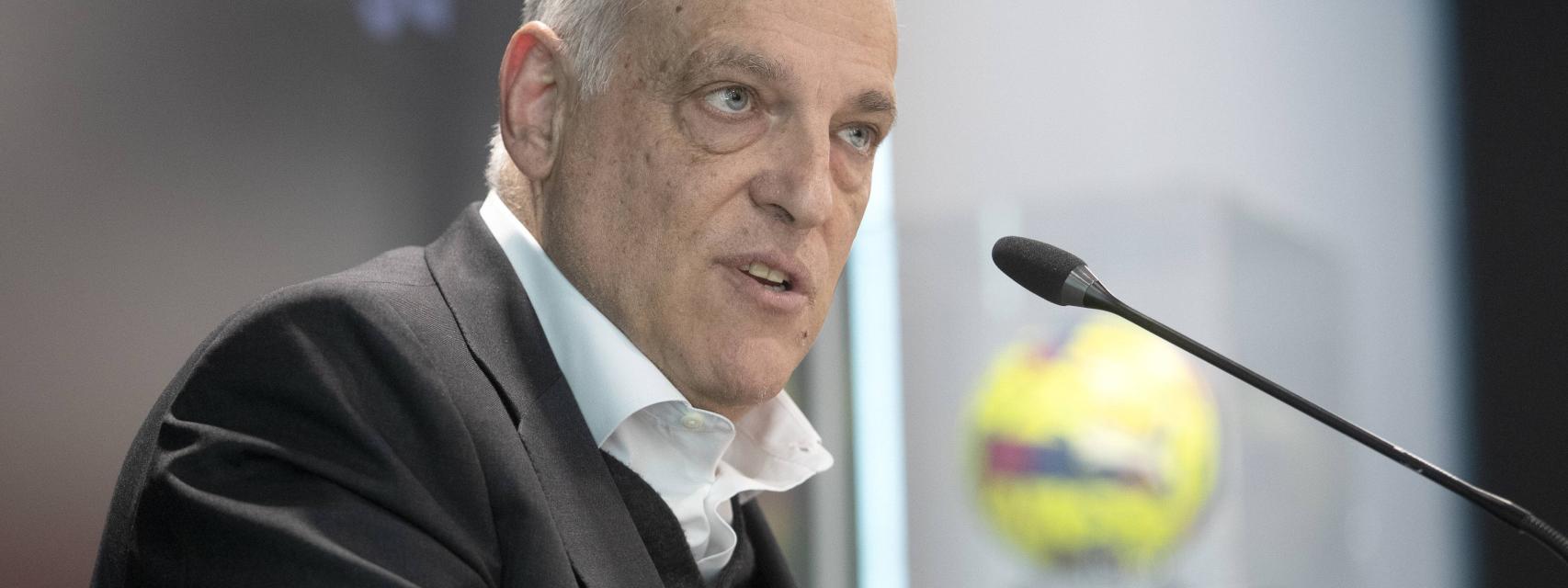 Javier Tebas, en rueda de prensa