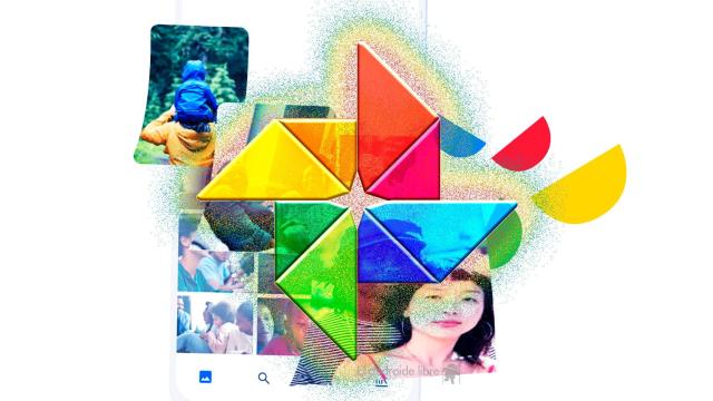 Montaje con el logotipo de Ggoogle Fotos