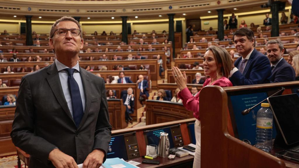 Alberto Núñez Feijóo, este miércoles en el Congreso de los Diputados.