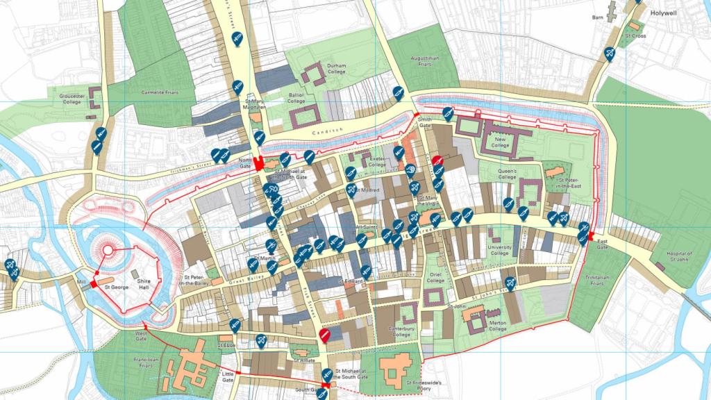 Mapa de los casos documentados en Oxford