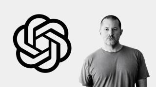 Fotomontaje con Jony Ive y el logo de OpenAI.