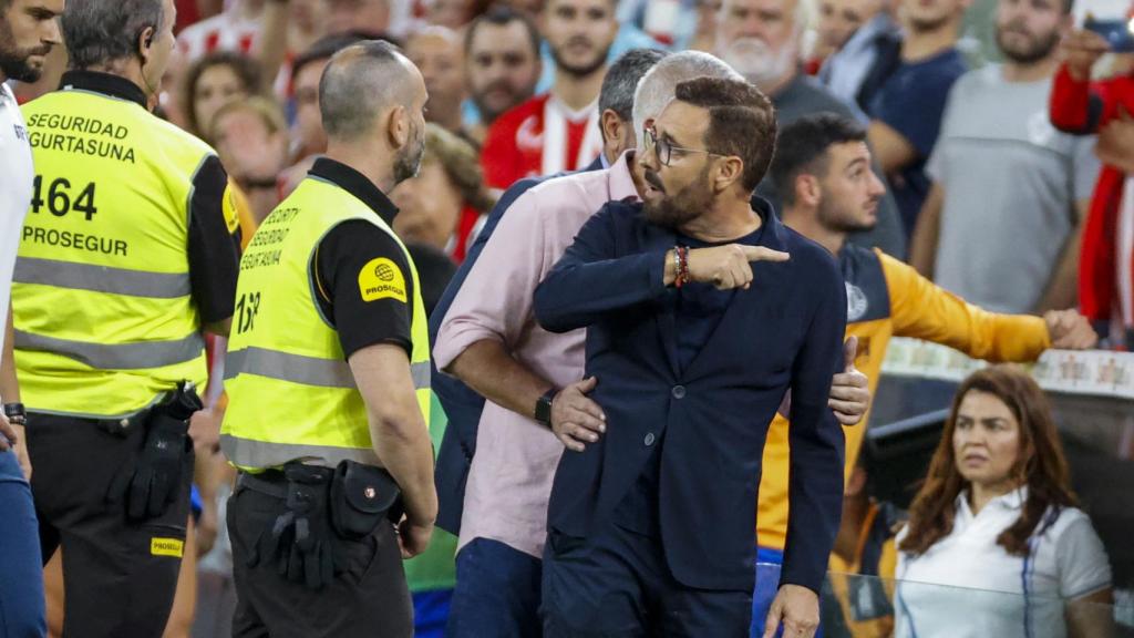 Bordalás, en el momento de su expulsión ante el Athletic.