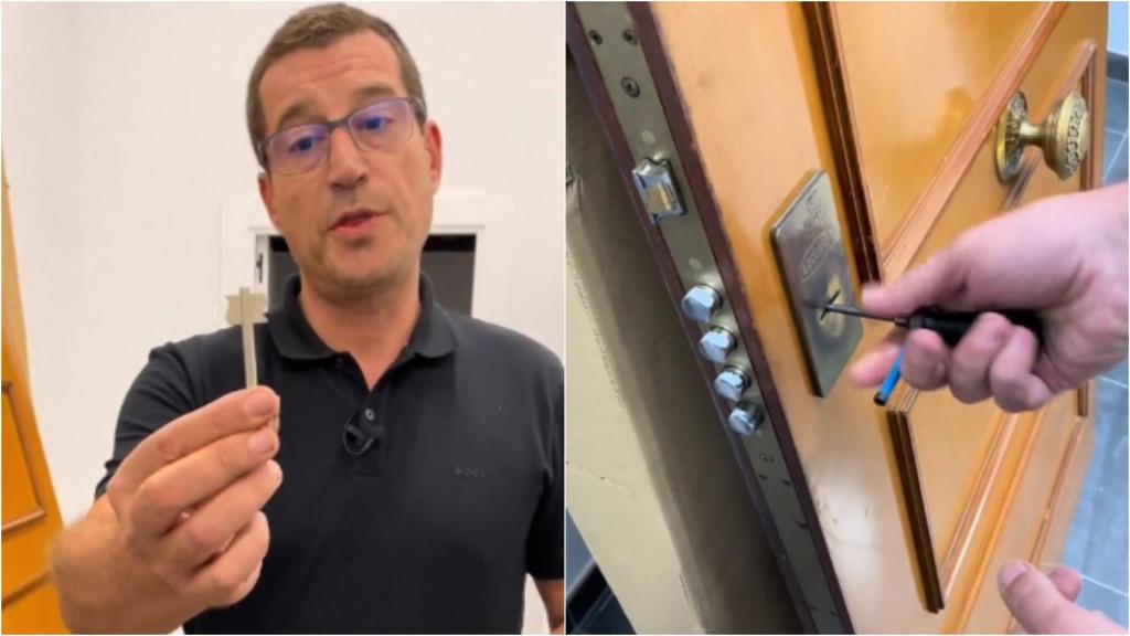 Captura del vídeo difundido por el cerrajero viral de TikTok.