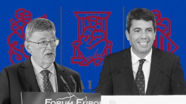 El expresidente de la Comunidad valenciana, Ximo Puig (PSOE) y el actual presidente, carlos Mazón (PP).