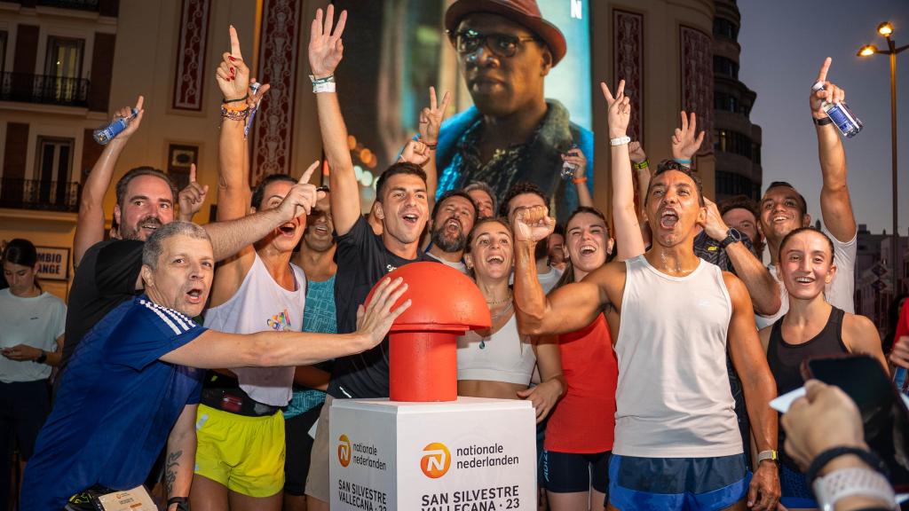 Una imagen de varios de los participantes en la gymkana de la San Silvestre Vallecana.