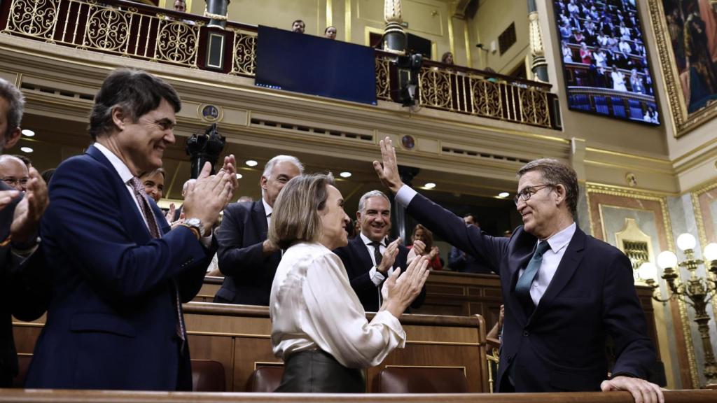 Alberto Núñez Feijóo, este viernes en la segunda votación de su investidura.