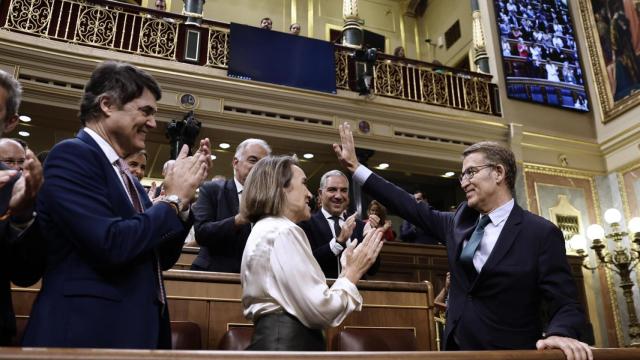 Alberto Núñez Feijóo, este viernes en la segunda votación de su investidura.
