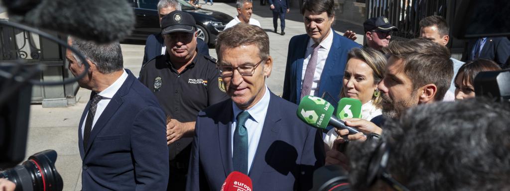 Alberto Núñez Feijóo, a la salida del Congreso.