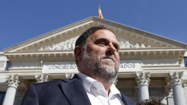 El presidente de ERC, Oriol Junqueras, este jueves ante el Congreso de los Diputados.