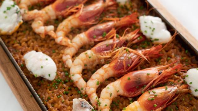 Arroz del señorito con rapa y gamba de Casa Paquita.