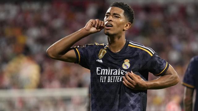 Jude Bellingham celebra tras marcar el tercer gol ante el Girona