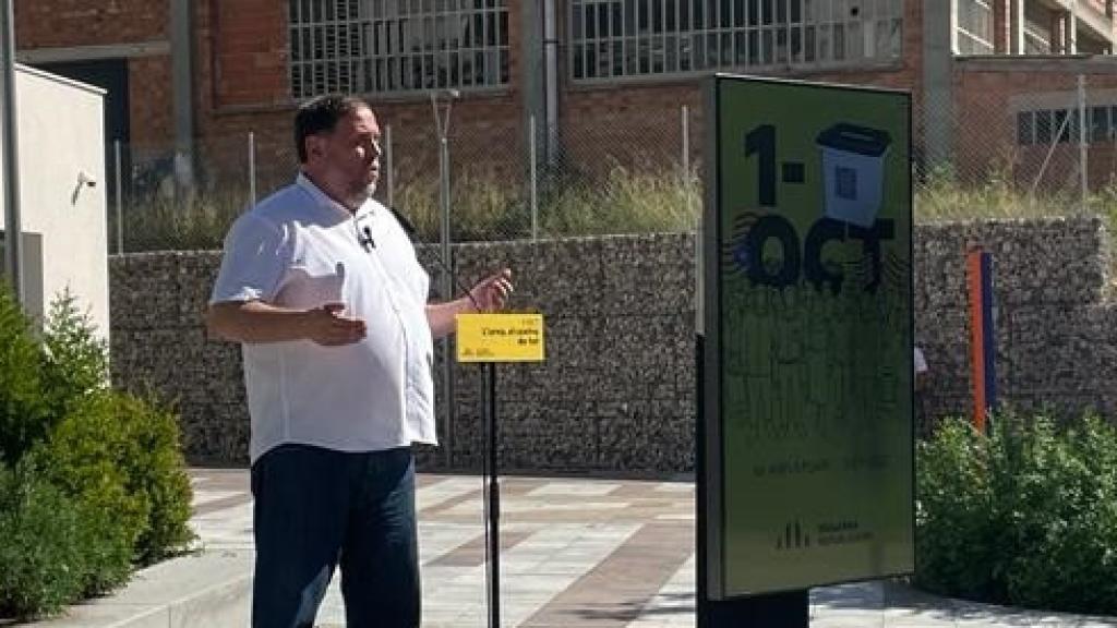 Oriol Junqueras en el acto en Igualada