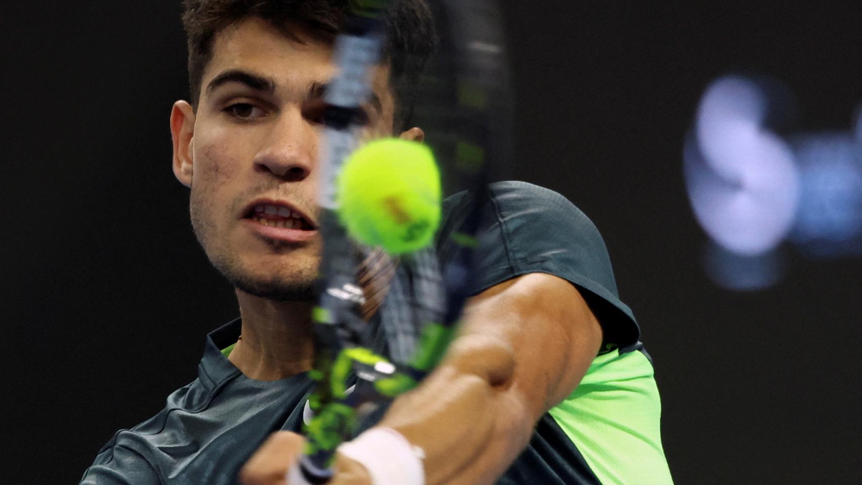 Carlos Alcaraz, durante un partido en el ATP Pekín.