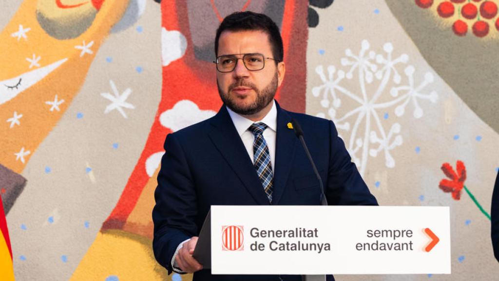 El 'president' Pere Aragonès, en Fonollosa en el sexto aniversario del 1-O.