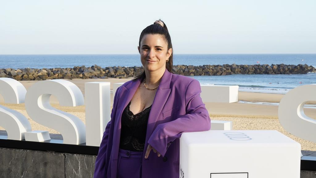 Candela Buttigliero en la presentación de 'El chófer' en el Festival de Cine de San Sebastián, el pasado viernes.