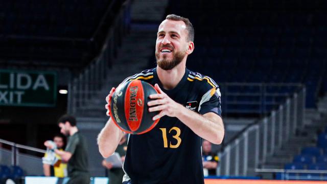 Sergio Rodríguez, en el calentamiento.