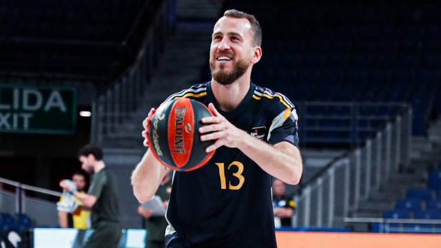 Sergio Rodríguez, en el calentamiento.