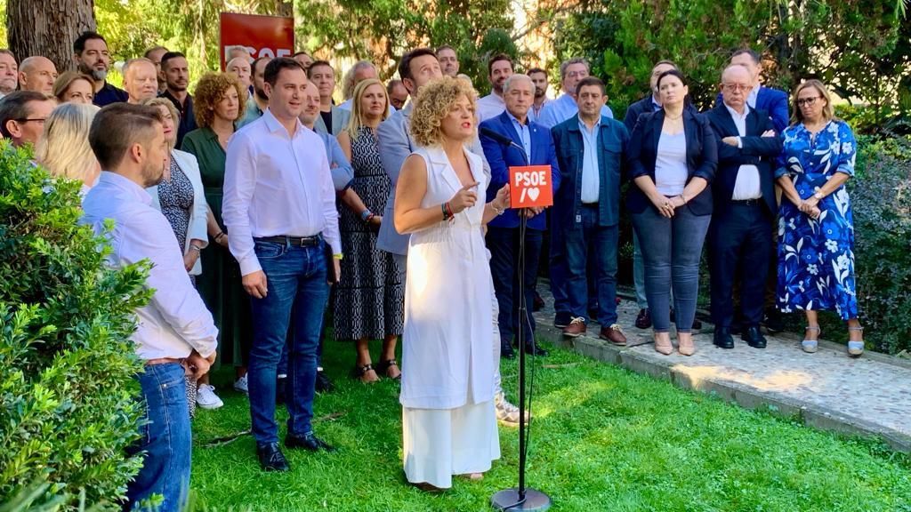 Maru Limón comparece junto a los secretarios provinciales del PSOE para pedir a Sánchez un Gobierno de convivencia