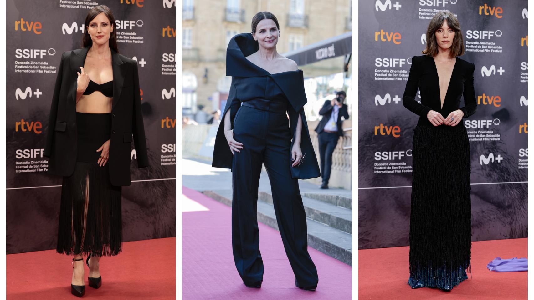 Natalia de Molina, Juliette Binoche y Vicky Luengo en el Festival de San Sebastián.