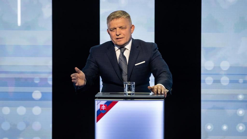 Robert Fico, durante un debate electoral en Bratislava.