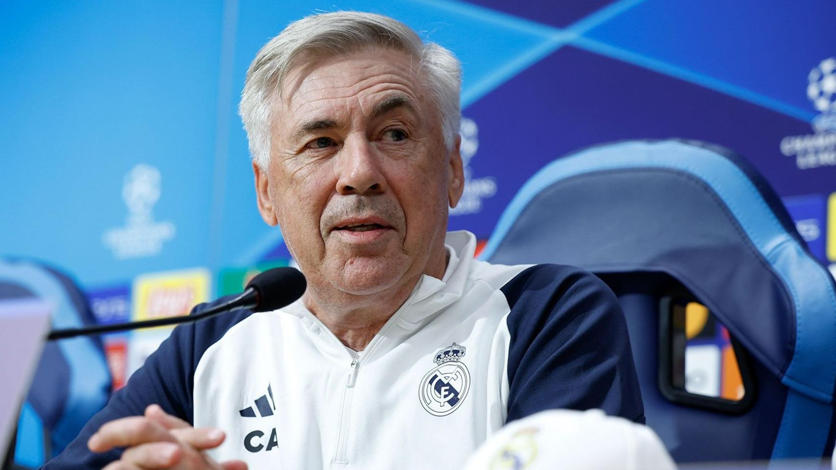 Carlo Ancelotti, durante la rueda de prensa previa al Nápoles.