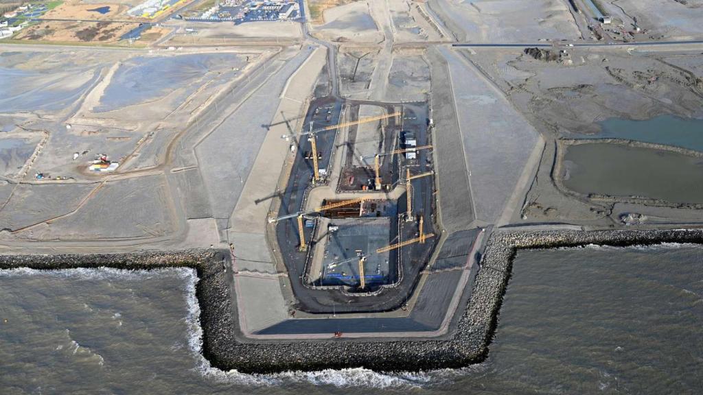 imágenes de las actuales obras de construcción del túnel Fehmarn