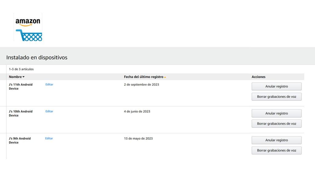 Dispositivos en Amazon