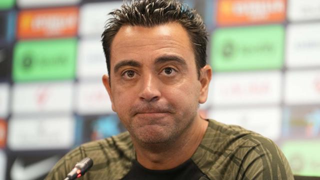 Xavi Hernández, en rueda de prensa.