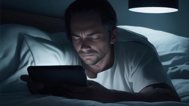 Usando el móvil por las noches