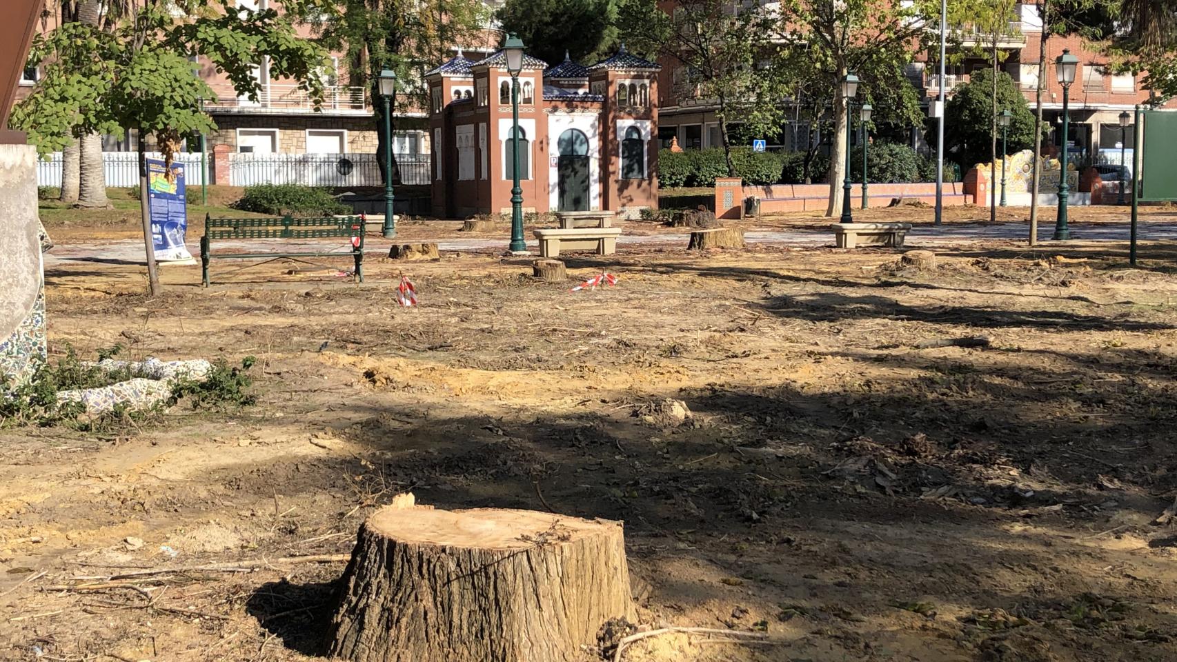 Jardines del Prado de Talavera, en una imagen del comienzo de las obras luego paralizadas