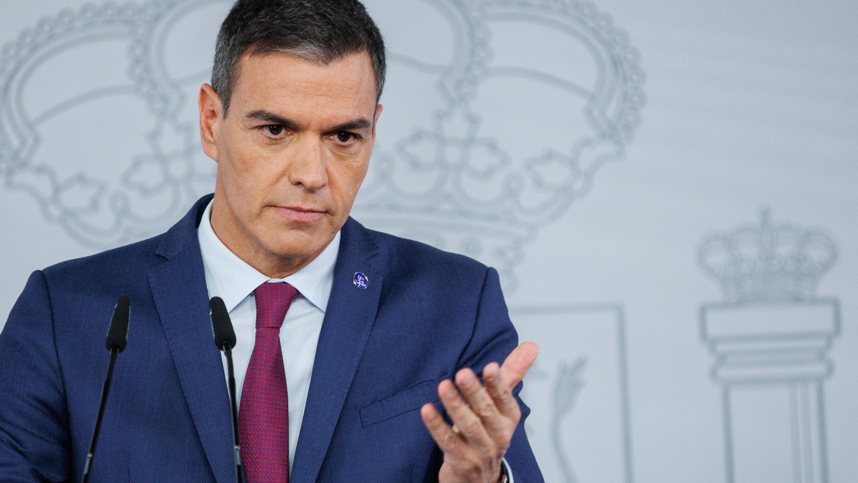 El presidente del Gobierno, Pedro Sánchez, este martes en la Moncloa.