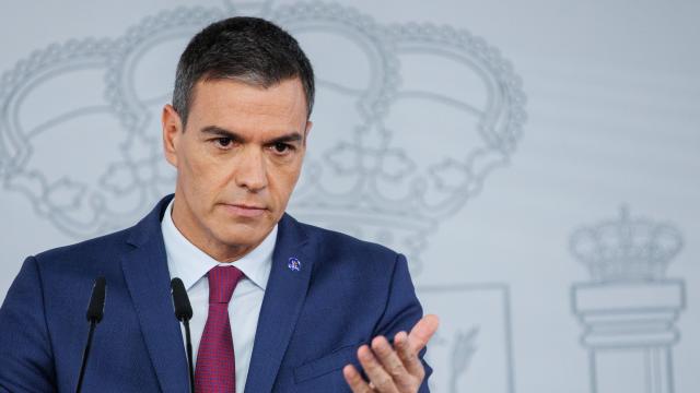 El presidente del Gobierno, Pedro Sánchez, este martes en la Moncloa.