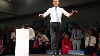 El primer ministro Rishi Sunak, el domingo en la reunión que el Partido Conservador celebra en Manchester.