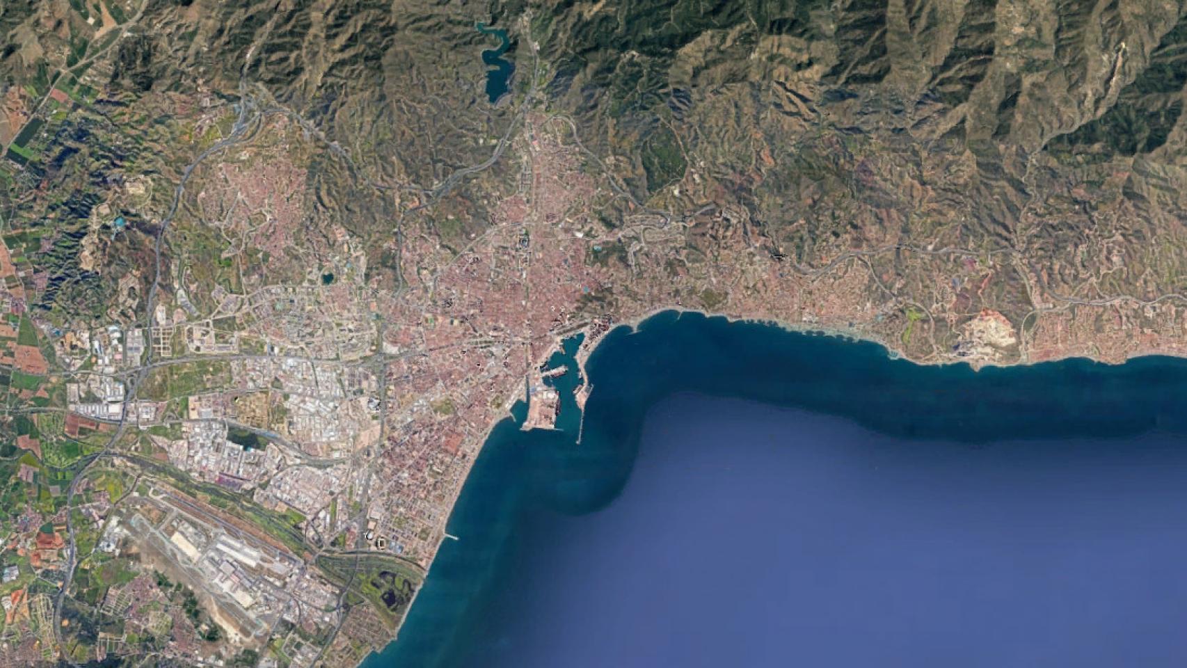 Vista aérea de Málaga.
