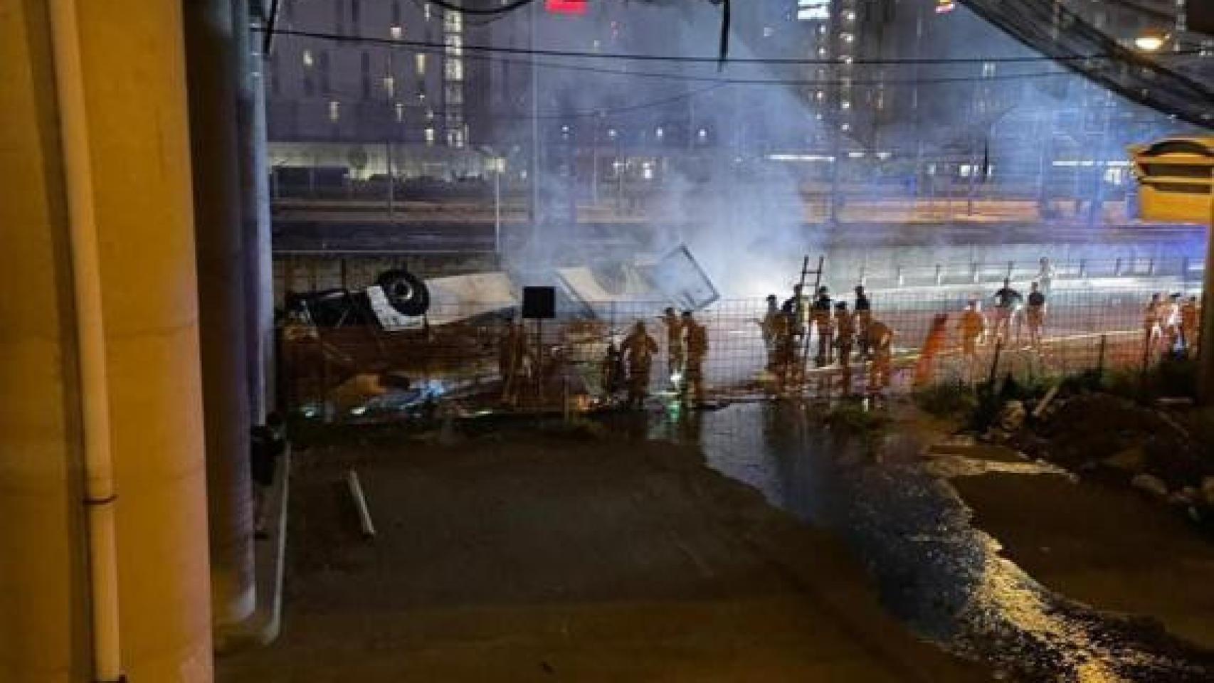 Imagen del autobús accidentado en Venecia