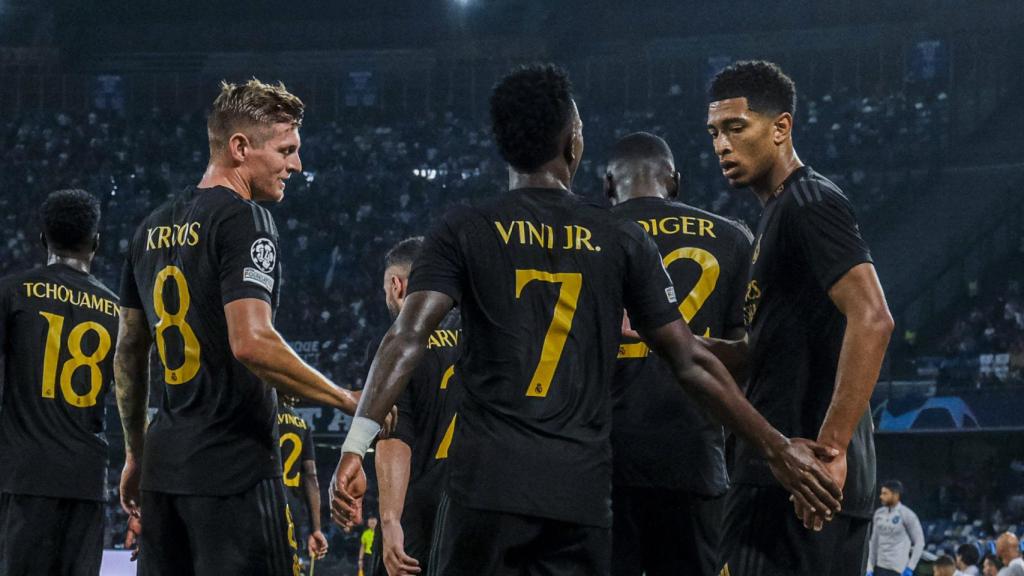 Vinicius y Bellingham celebran juntos un gol