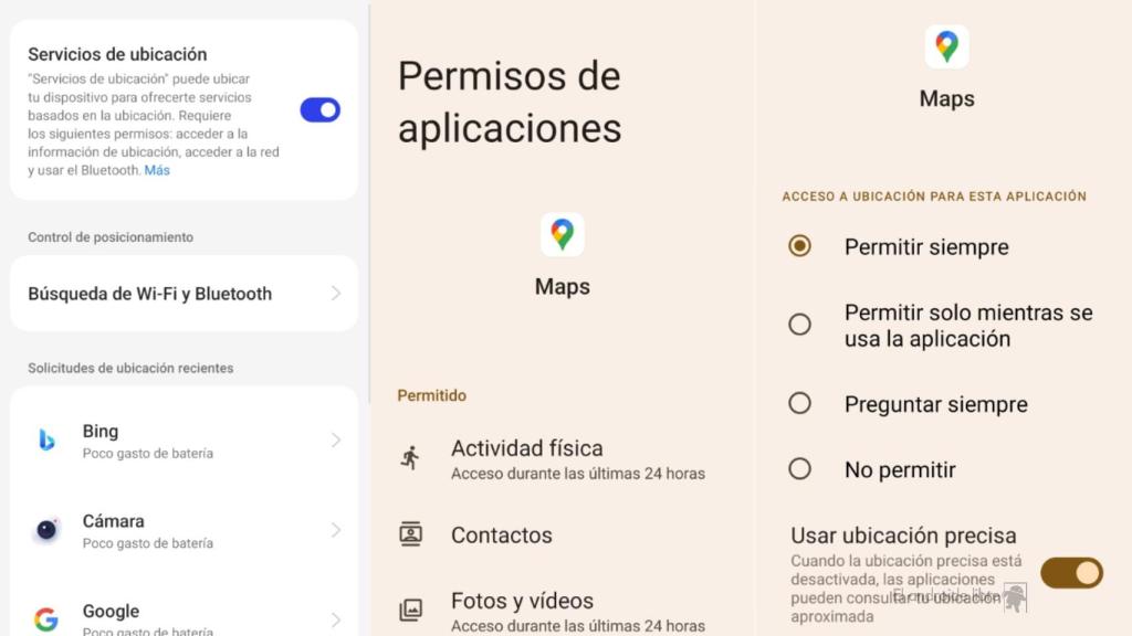 Permisos de localización en Android