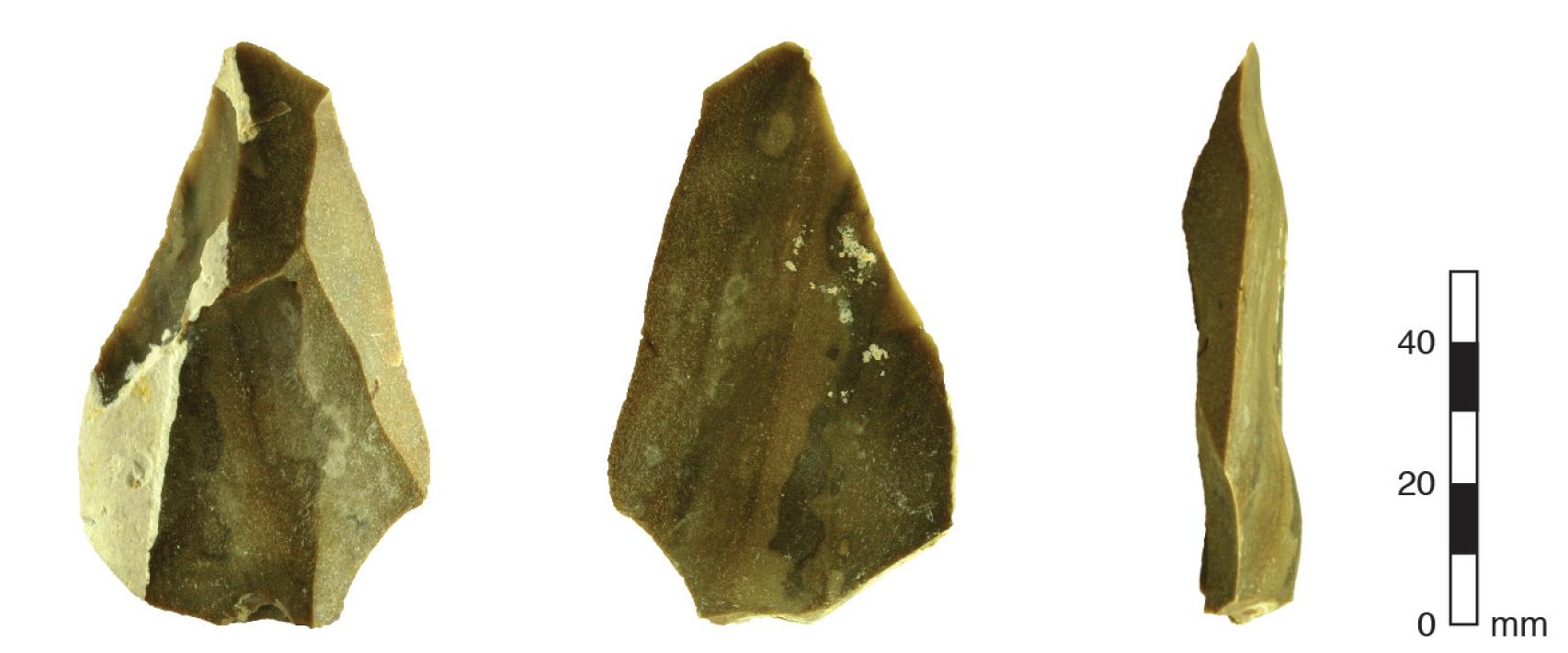 Una de las herramientas halladas durante las excavaciones en la zona.