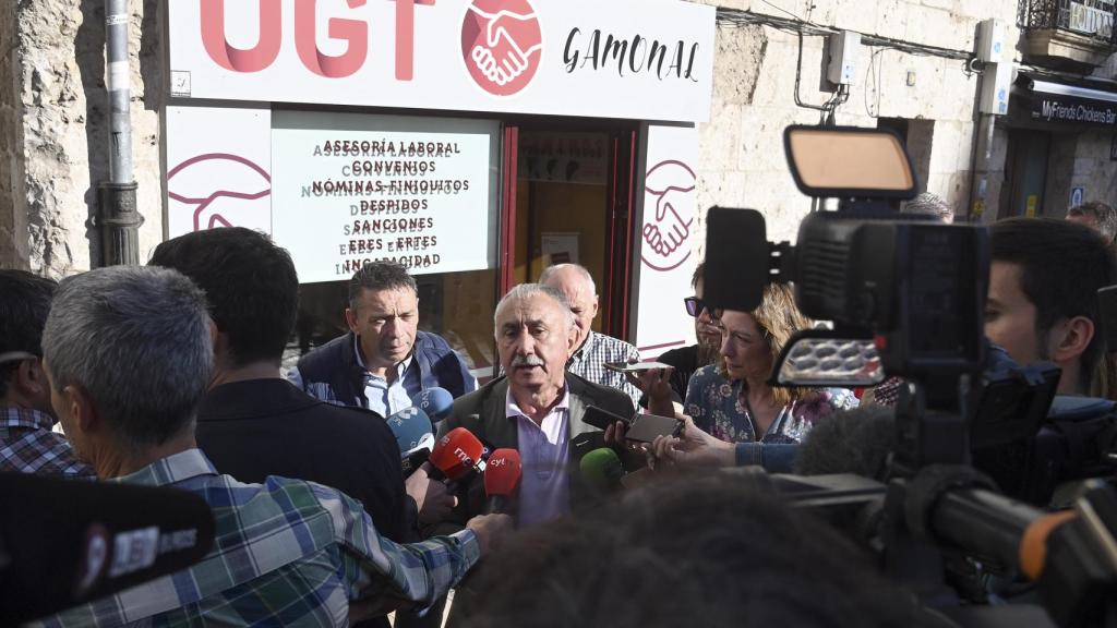 Pepe Álvarez, secretario general de UGT, esta mañana en Burgos