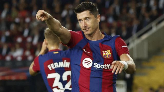 Robert Lewandowski, durante un partido con el FC Barcelona.