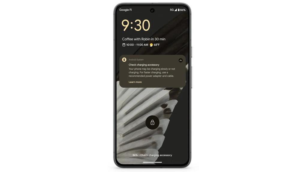 El nuevo aviso en móviles Pixel de que el cargador o el cable están realizando una carga lenta
