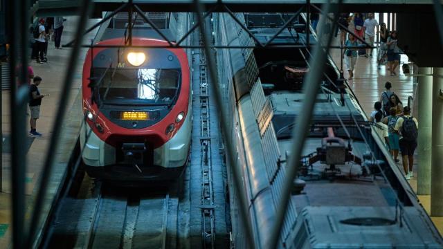 Varios trenes en la estación de Atocha-Almudena Grandes.