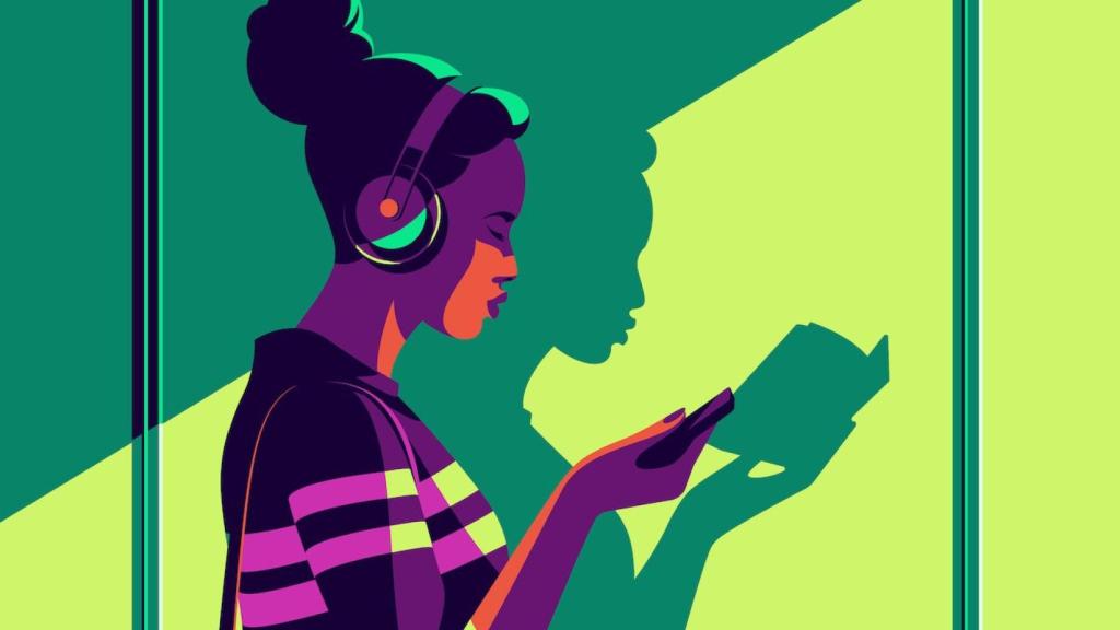 Ilustración audiolibros de Spotify