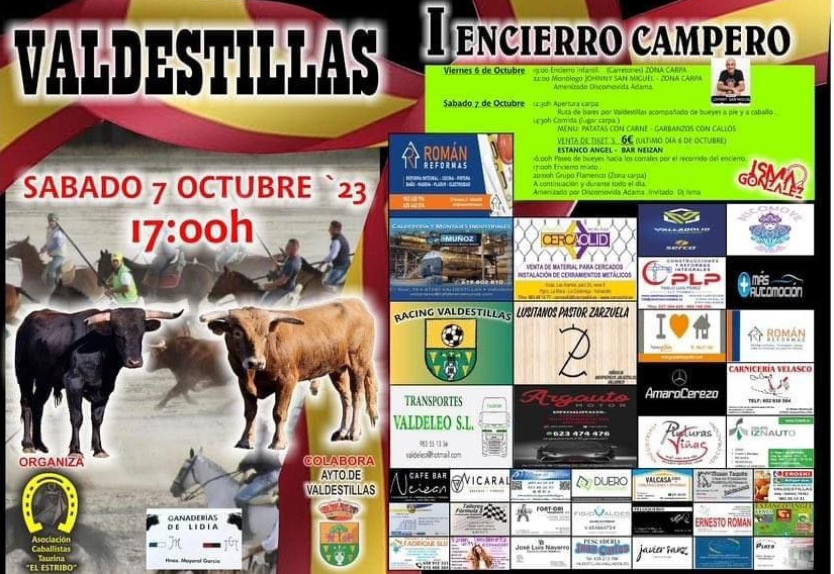 Cartel del I Encierro Campero en Valdestillas