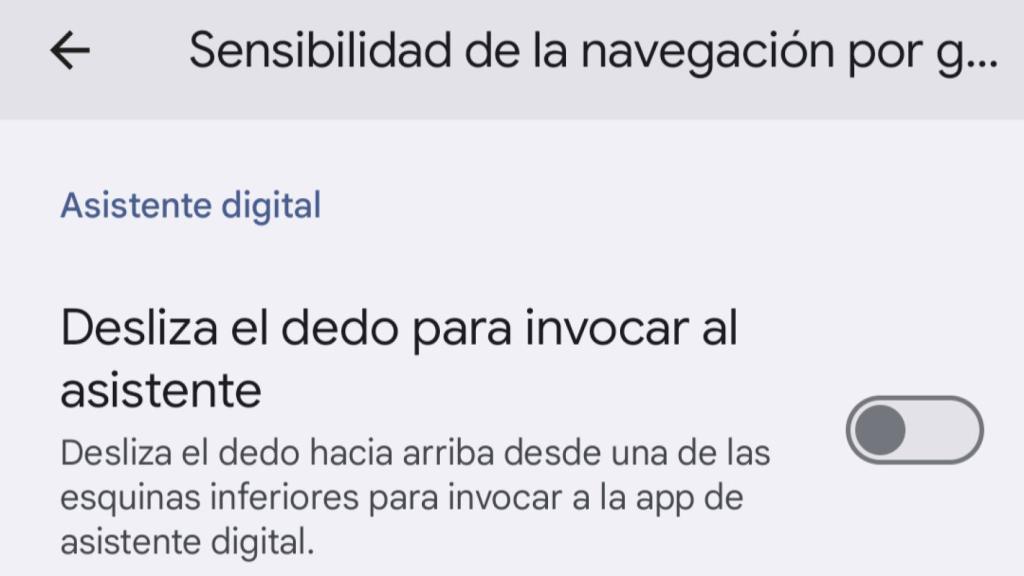 Opción de deslizar para abrir el asistente