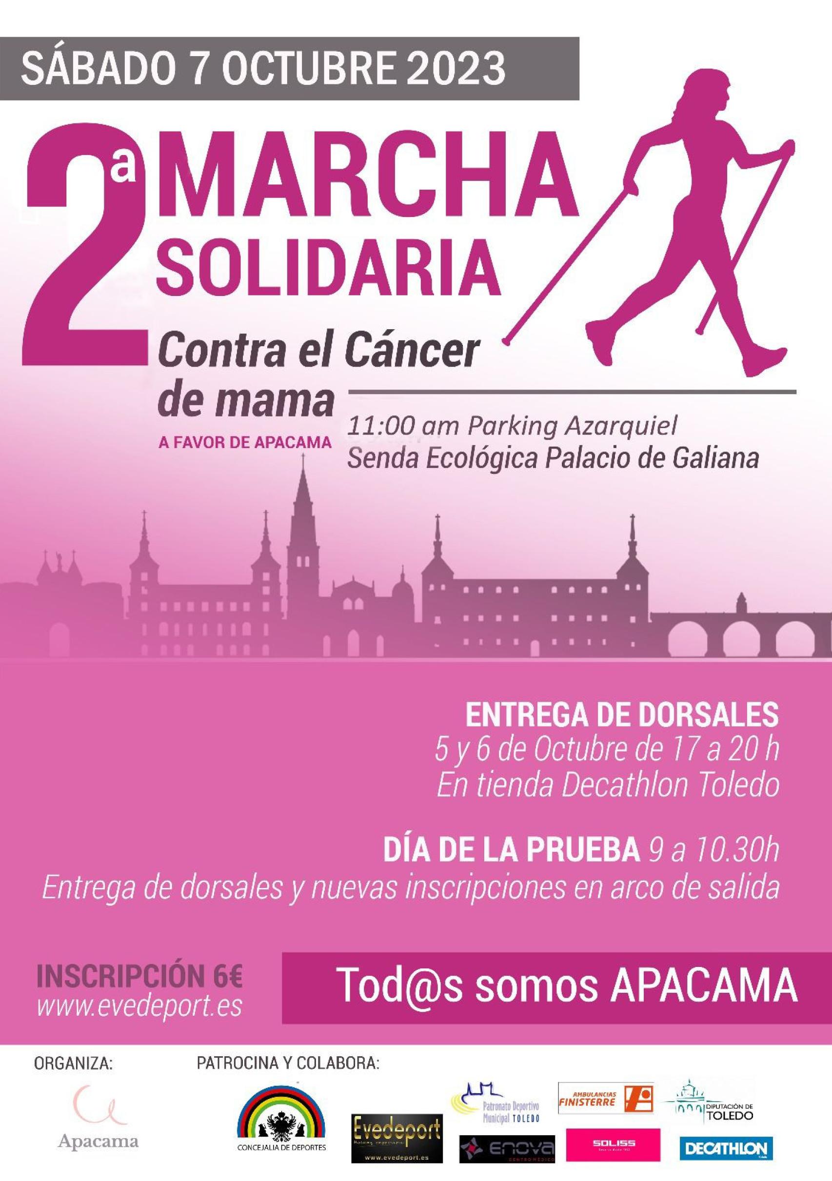 Cartel de la Marcha Nórdica contra el Cáncer de Mama.