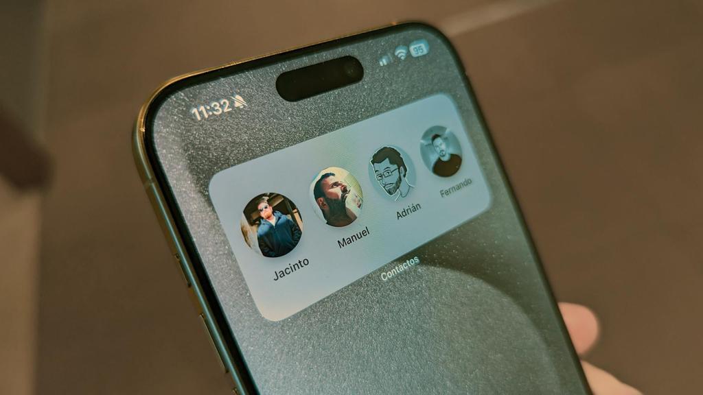 El widget de contactos 4x1 del iPhone