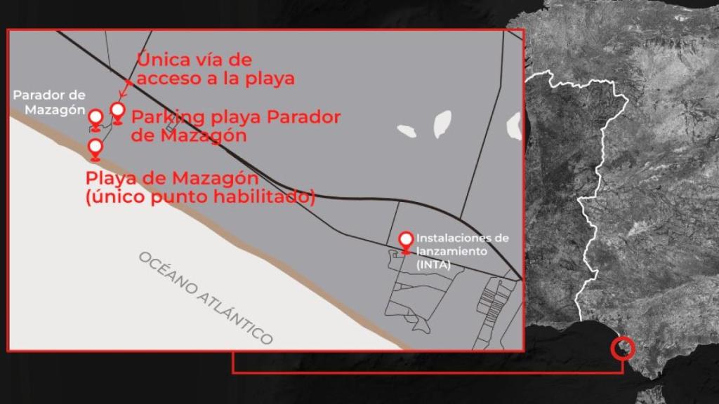 Mapa para ver el despegue del Miura 1